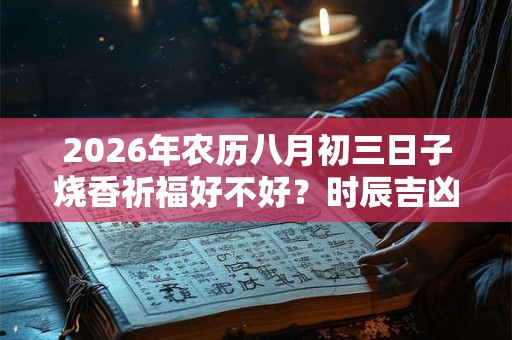 2026年农历八月初三日子烧香祈福好不好？时辰吉凶如何？