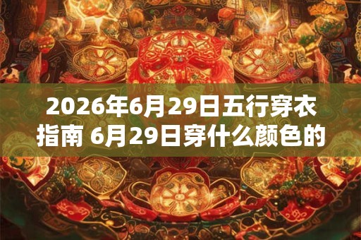 2026年6月29日五行穿衣指南 6月29日穿什么颜色的衣服