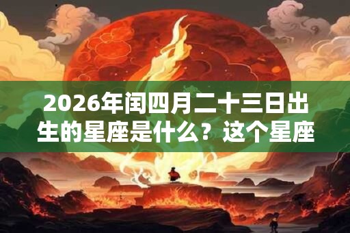 2026年闰四月二十三日出生的星座是什么？这个星座有什么缺点？