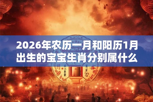 2026年农历一月和阳历1月出生的宝宝生肖分别属什么？