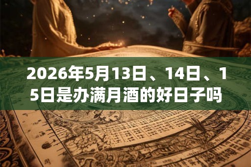 2026年5月13日、14日、15日是办满月酒的好日子吗_办满月酒可以吗