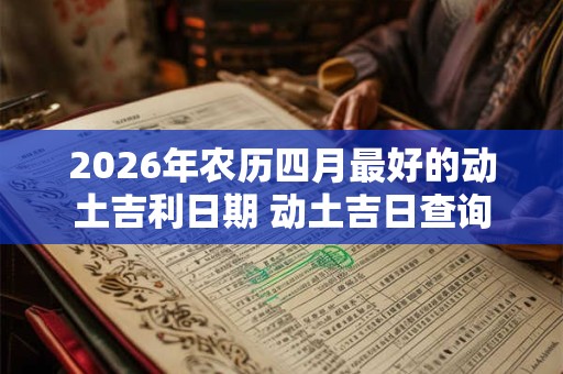 2026年农历四月最好的动土吉利日期 动土吉日查询