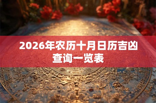 2026年农历十月日历吉凶查询一览表