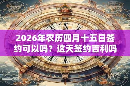 2026年农历四月十五日签约可以吗？这天签约吉利吗？