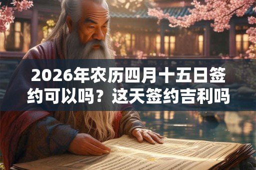 2026年农历四月十五日签约可以吗？这天签约吉利吗？