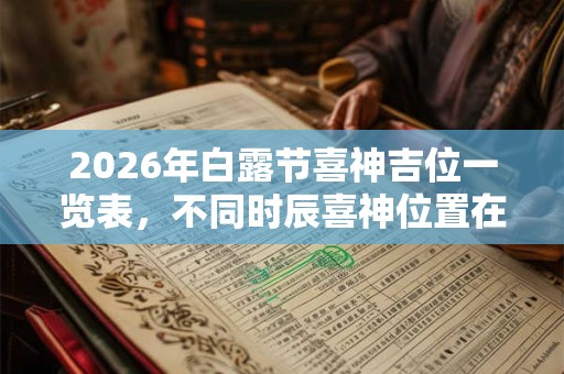 2026年白露节喜神吉位一览表，不同时辰喜神位置在哪？