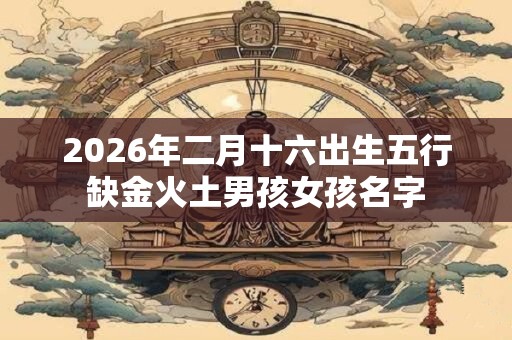 2026年二月十六出生五行缺金火土男孩女孩名字