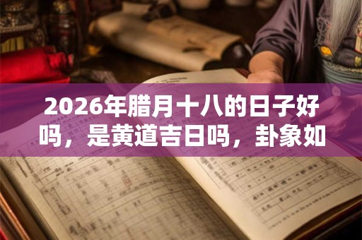 2026年腊月十八的日子好吗，是黄道吉日吗，卦象如何？