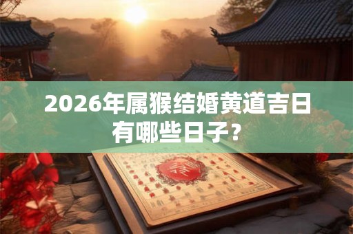 2026年属猴结婚黄道吉日有哪些日子？