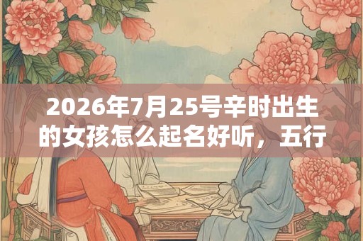 2026年7月25号辛时出生的女孩怎么起名好听，五行是什么？