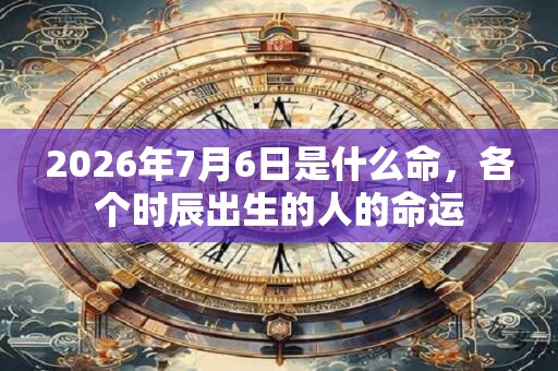 2026年7月6日是什么命，各个时辰出生的人的命运