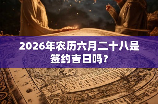 2026年农历六月二十八是签约吉日吗？