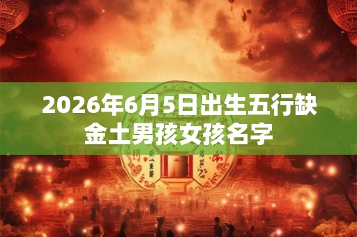 2026年6月5日出生五行缺金土男孩女孩名字