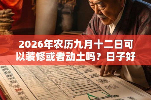 2026年农历九月十二日可以装修或者动土吗？日子好吗？