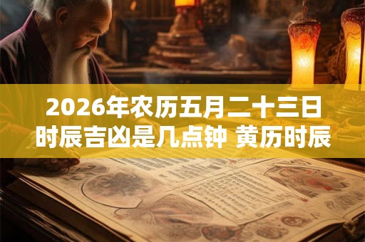 2026年农历五月二十三日时辰吉凶是几点钟 黄历时辰吉凶查询