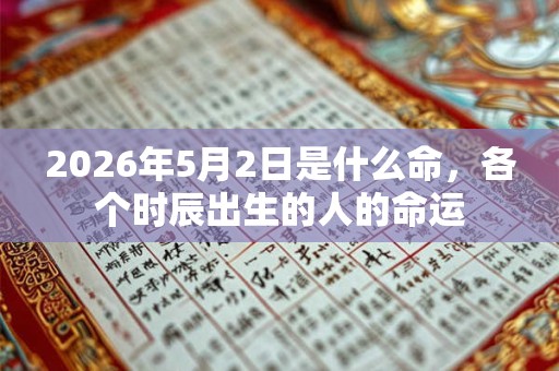 2026年5月2日是什么命，各个时辰出生的人的命运