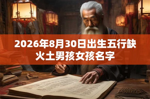 2026年8月30日出生五行缺火土男孩女孩名字