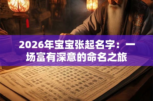 2026年宝宝张起名字：一场富有深意的命名之旅
