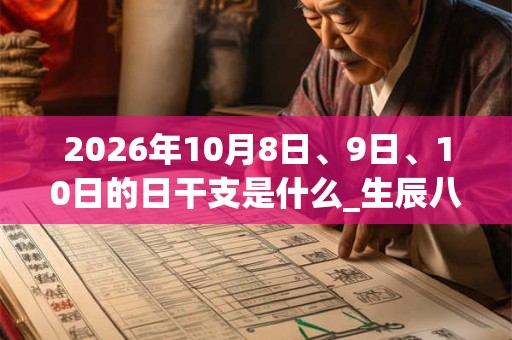 2026年10月8日、9日、10日的日干支是什么_生辰八字