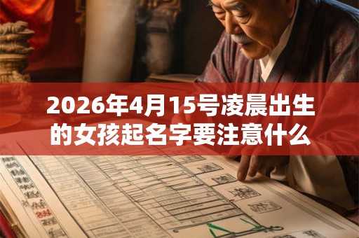 2026年4月15号凌晨出生的女孩起名字要注意什么