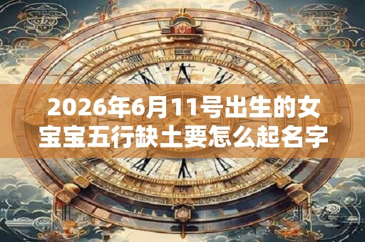 2026年6月11号出生的女宝宝五行缺土要怎么起名字