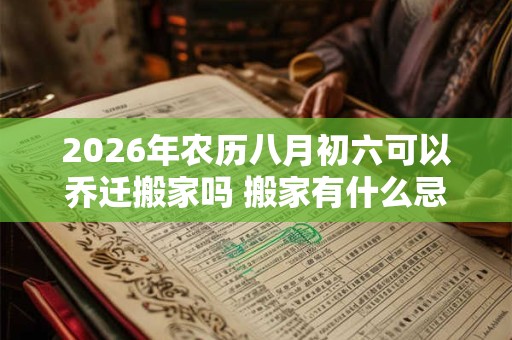 2026年农历八月初六可以乔迁搬家吗 搬家有什么忌讳