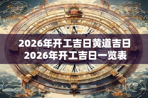 2026年开工吉日黄道吉日 2026年开工吉日一览表
