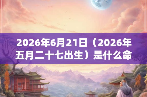 2026年6月21日（2026年五月二十七出生）是什么命_命运如何