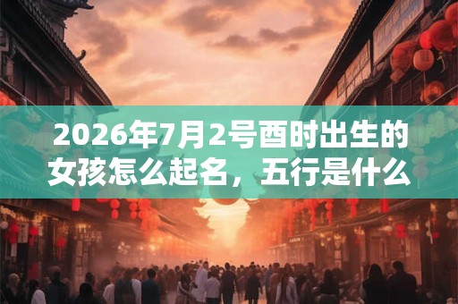 2026年7月2号酉时出生的女孩怎么起名，五行是什么？