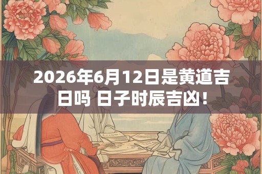 2026年6月12日是黄道吉日吗 日子时辰吉凶！