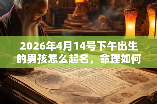 2026年4月14号下午出生的男孩怎么起名，命理如何？