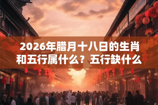 2026年腊月十八日的生肖和五行属什么？五行缺什么？