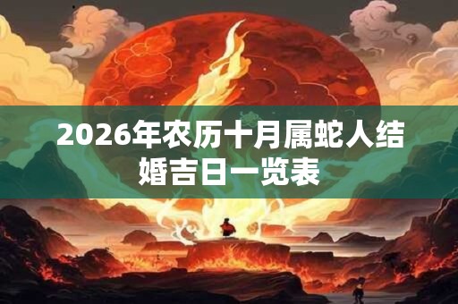 2026年农历十月属蛇人结婚吉日一览表