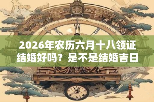 2026年农历六月十八领证结婚好吗？是不是结婚吉日？