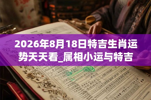 2026年8月18日特吉生肖运势天天看_属相小运与特吉生肖播报