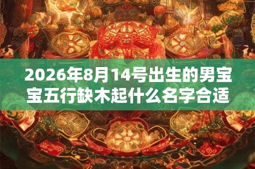 2026年8月14号出生的男宝宝五行缺木起什么名字合适