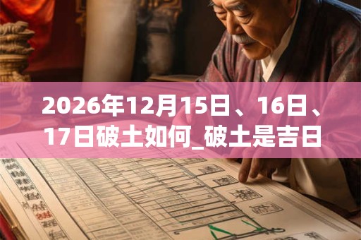2026年12月15日、16日、17日破土如何_破土是吉日吗