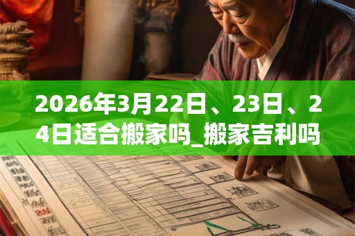 2026年3月22日、23日、24日适合搬家吗_搬家吉利吗