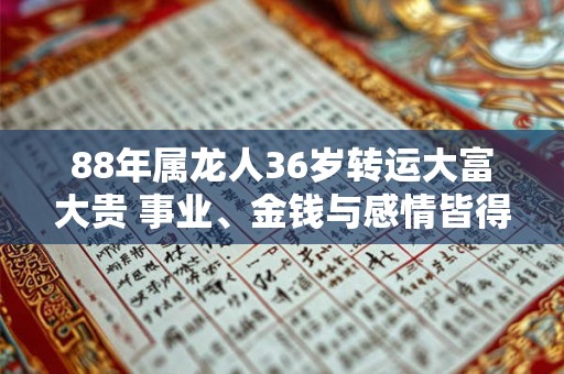 88年属龙人36岁转运大富大贵 事业、金钱与感情皆得满足！