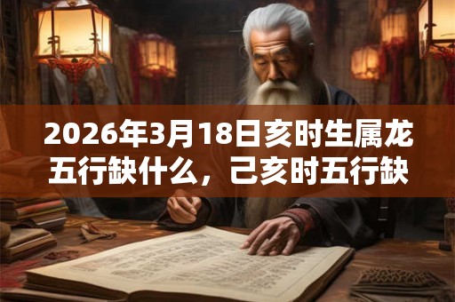 2026年3月18日亥时生属龙五行缺什么，己亥时五行缺什么
