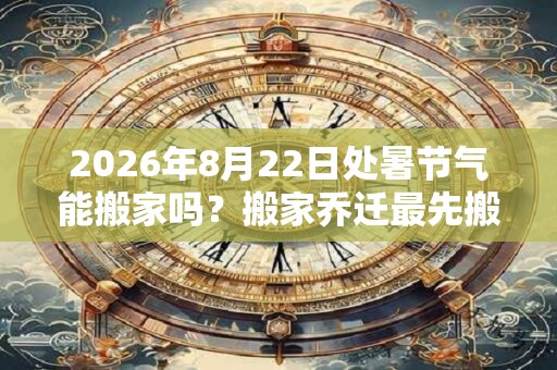 2026年8月22日处暑节气能搬家吗？搬家乔迁最先搬什么？