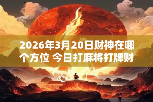2026年3月20日财神在哪个方位 今日打麻将打牌财运方位！