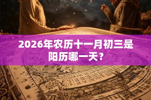 2026年农历十一月初三是阳历哪一天？