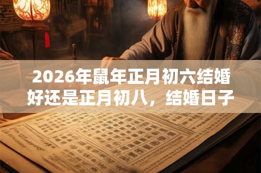 2026年鼠年正月初六结婚好还是正月初八，结婚日子如何挑选？