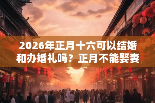 2026年正月十六可以结婚和办婚礼吗？正月不能娶妻吗？