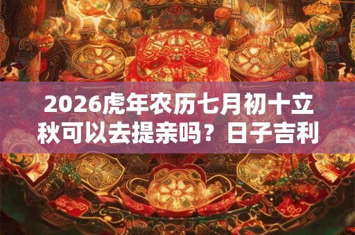 2026虎年农历七月初十立秋可以去提亲吗？日子吉利吗？