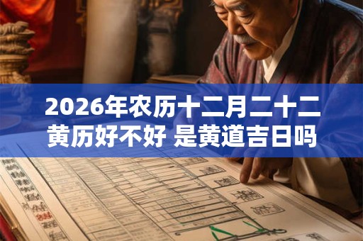 2026年农历十二月二十二黄历好不好 是黄道吉日吗