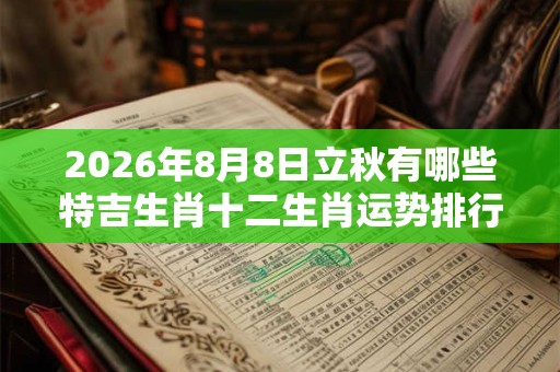 2026年8月8日立秋有哪些特吉生肖十二生肖运势排行