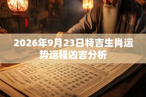 2026年9月23日特吉生肖运势运程凶吉分析