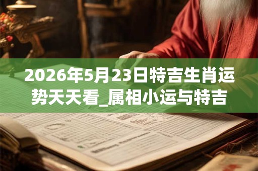 2026年5月23日特吉生肖运势天天看_属相小运与特吉生肖播报